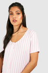 Maternity Striped Button Front Nightgown