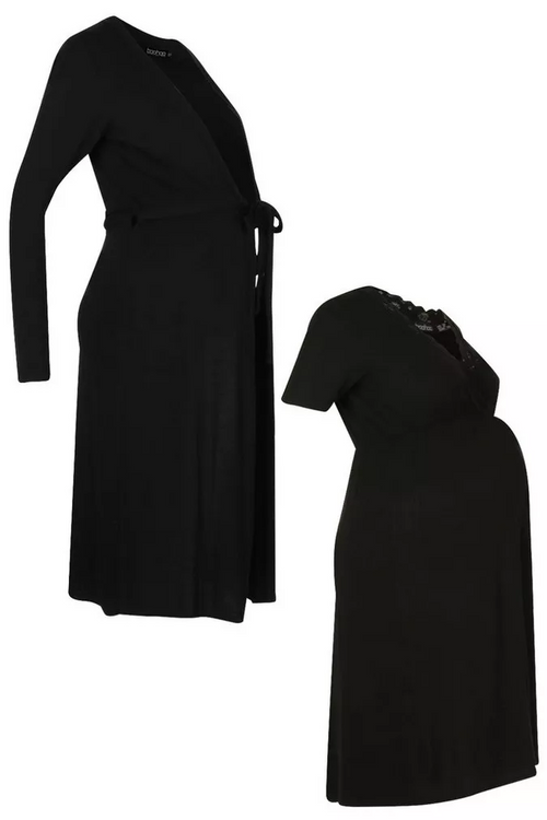 Maternity Nursing Nightgown and Robe Set - Black only