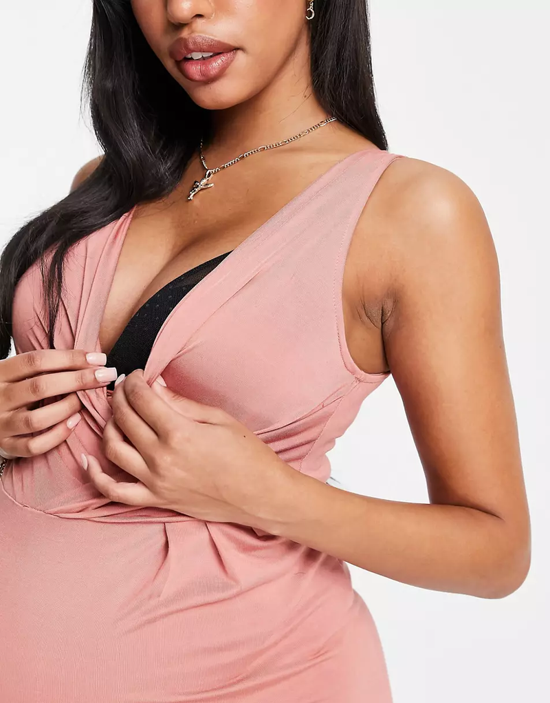 Wrap maternity dress - Pink