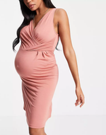 Wrap maternity dress - Pink