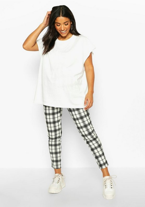 Maternity Check Tapered Pants