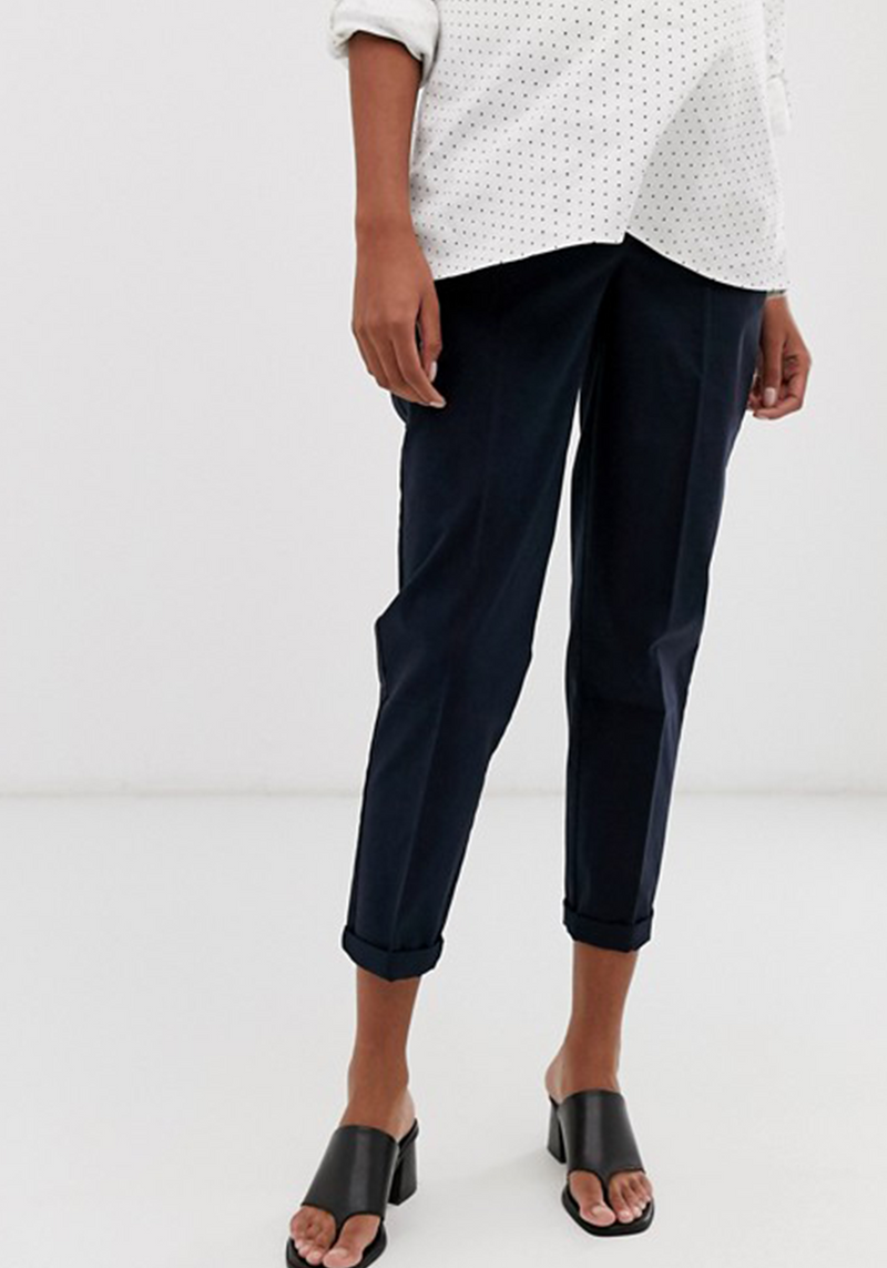 Maternity chino pants with under band - Navy