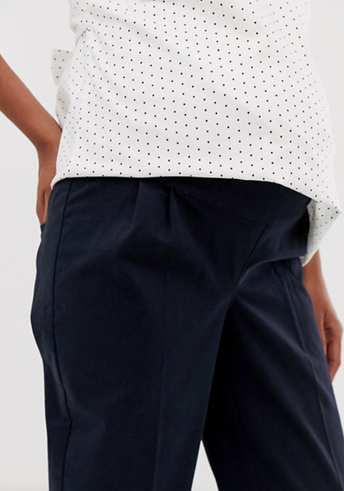 Maternity chino pants with under band - Navy