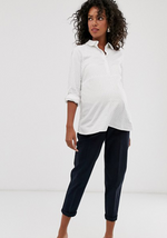 Maternity chino pants with under band - Navy