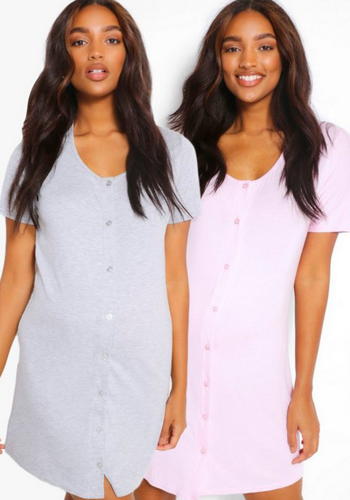 Maternity Button Front Nursing Nightgown