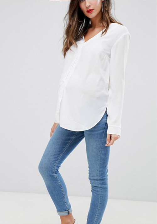 Maternity High Rise Skinny Jeans with Under Bump Waistband
