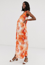 Low Back Palm Print Dress