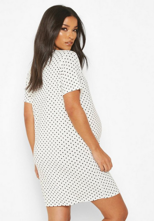 Maternity Polka Dot Button Front Nightgown