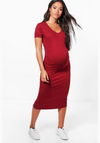 Maternity Short Sleeve Midi Dress