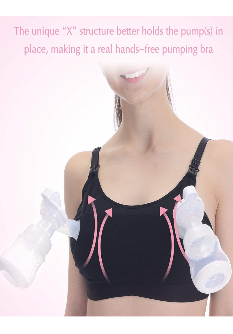 Hands Free Pumping Bra Adjustable Breast-Pumps Holding,with detachable  shoulder straps 