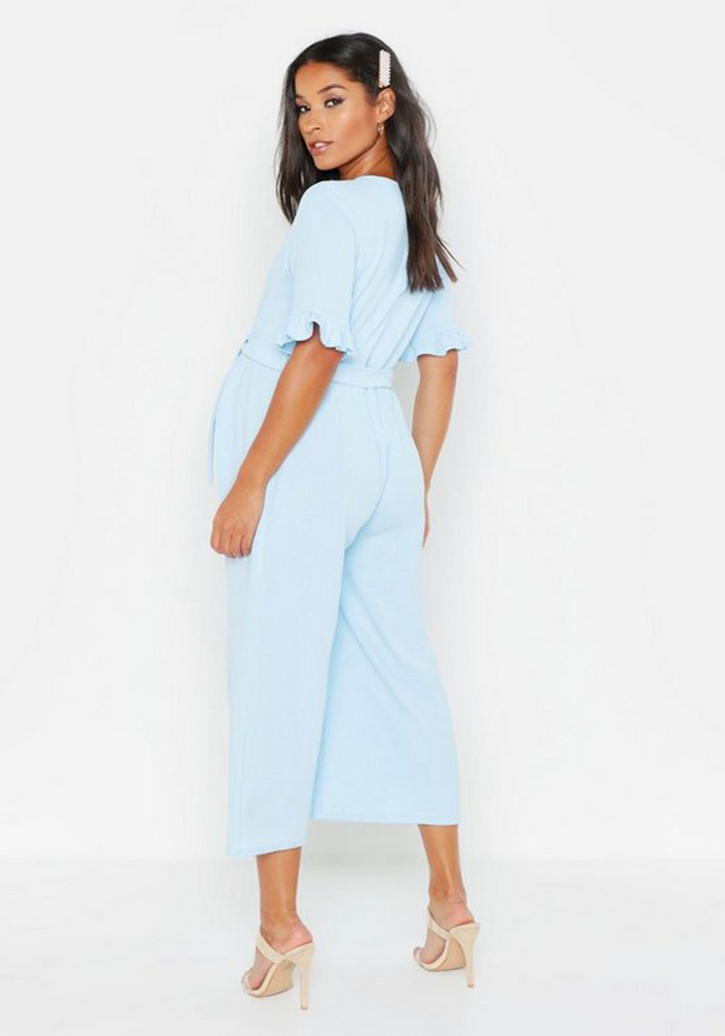 Maternity Tie Waist Ruffle Culotte Jumpsuit Dossier Maternity