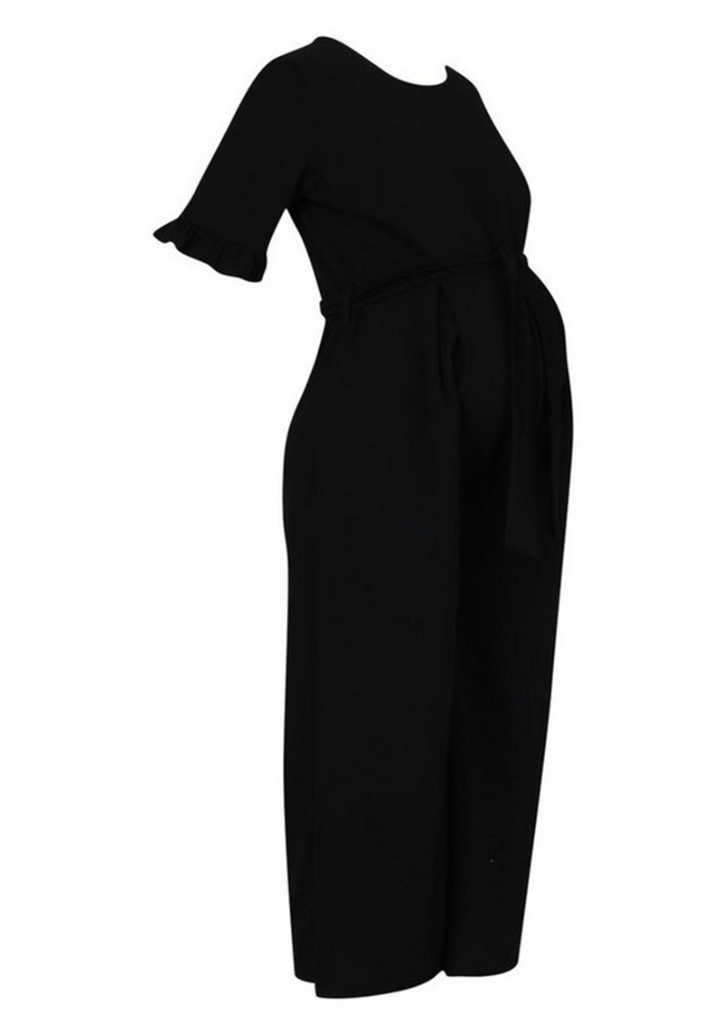 Maternity Tie Waist Ruffle Culotte Jumpsuit Dossier Maternity