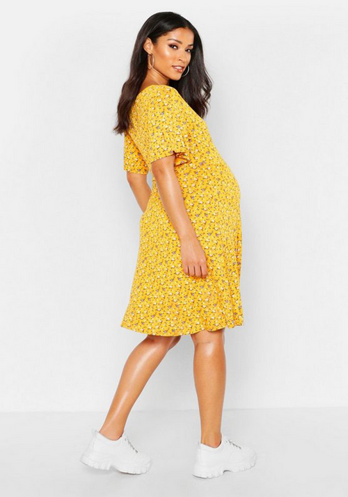 Maternity Ditsy Floral Wrap Dress